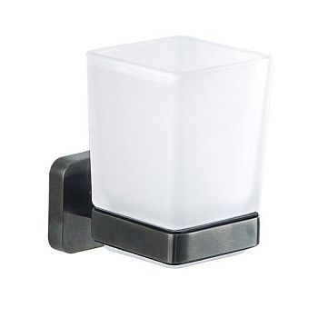 Gedy Tonga, настенный стеклянный стакан, цвет оружейная сталь