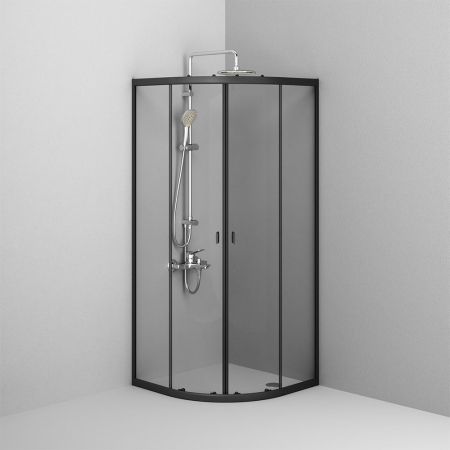 W88G-205-080BT64 X-Joy Twin Slide, Душевое ограждение без поддона, 80x80, профиль черный, артикул W88G-205-080BT64