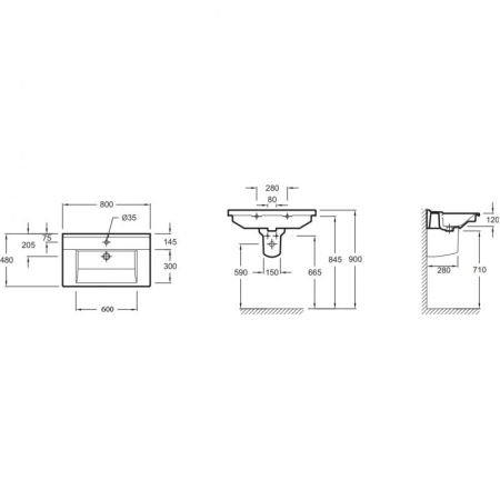 Раковина JACOB DELAFON STRUKTURA EGD112-00 (подвесная, (60*48), белый), шт, артикул EGD112-00