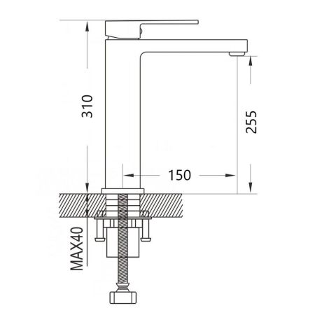 Смеситель для раковины высокий D-Lin H111324-A, черный, артикул H111324-A