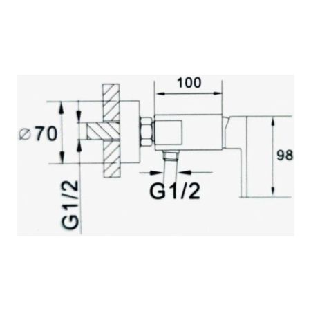 Смеситель для душа D-Lin D160366-C, белый/хром