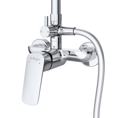 DUE Комплект для ванной - душевая стойка и смеситель для раковины, артикул DUE-DOCM/LVM-CRM