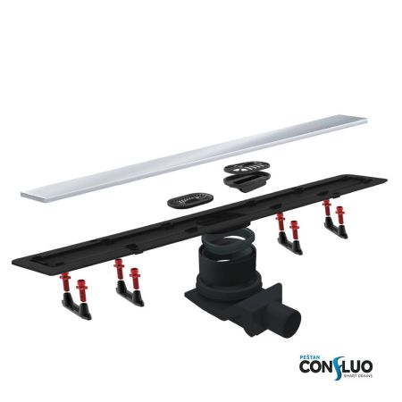 Душевой лоток, Bettoserb, Frameless, ширина, мм-120, длина, мм-850, высота, мм-100, монтаж-в пол, пропускная способность, л/сек-0,8, выход Ø50 мм, поворот базы 360°, система отвода вторичного конденсата, сифон-есть, материал сифона-полипропилен, опоры-ест