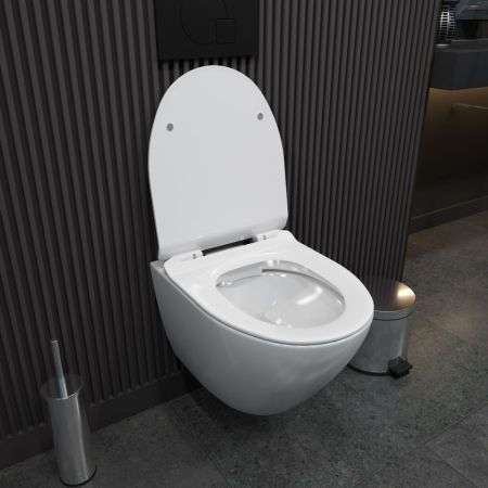 Унитаз подвесной Maretti Elena безободковый с микролифтом, EA10PBM88-844, белый, артикул EA10PBM88-844