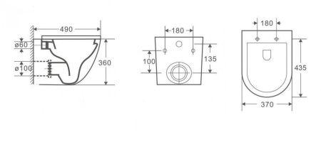 Унитаз подвесной CeramaLux 2197GW, артикул 