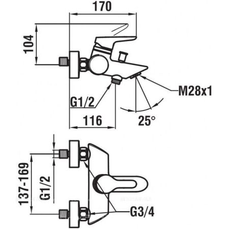Смеситель для ванны и душа, Laufen, Twin Pro, тип открывания воды-однорычажный, тип регулирования воды-керамический картридж, монтаж-настенный, отверстия для монтажа-2, вынос излива, мм-170, тип излива-неподвижный, без аксессуаров, цвет-хром, артикул 3.2150.7.004.400.1