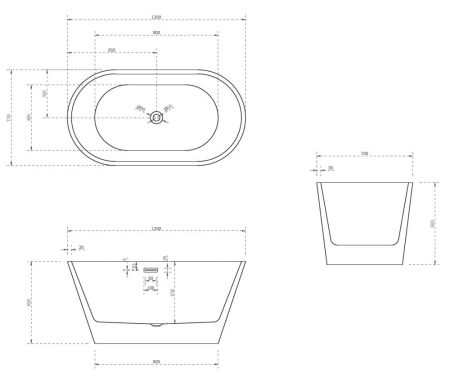 Акриловая ванна ABBER AB9203-1.3, артикул AB9203-1.3