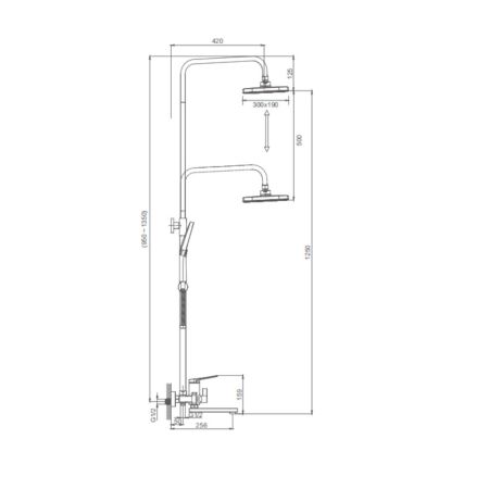 Душевая система Splenka S40.24.06, черный