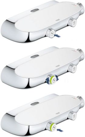 Душевая система GROHE Rainshower SmartControl 360 MONO с термостатическим смесителем для настенного монтажа, хром (26361000), артикул 26361000