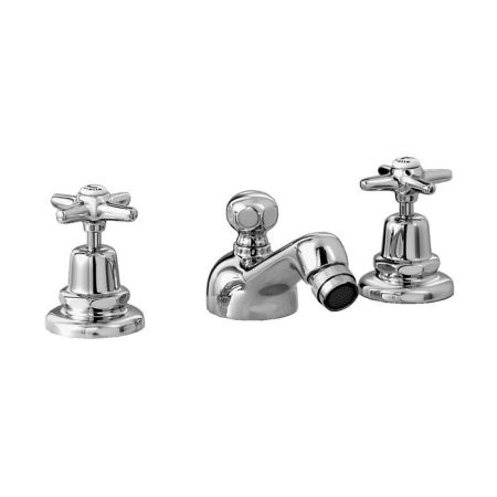 Stella Italica Смеситель для биде на 3 отверстия 3601TC, с донным клапаном, цвет: хром