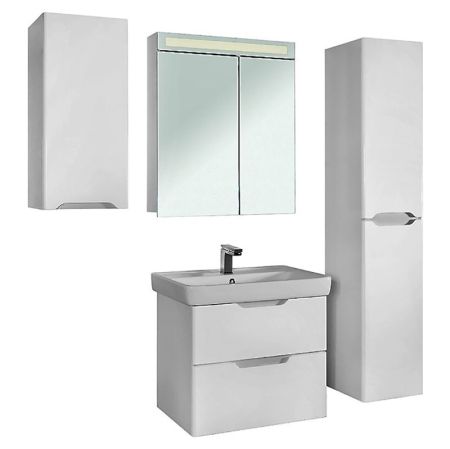 Тумба Q 55 см, подвесная, 2 ящика, белый глянец