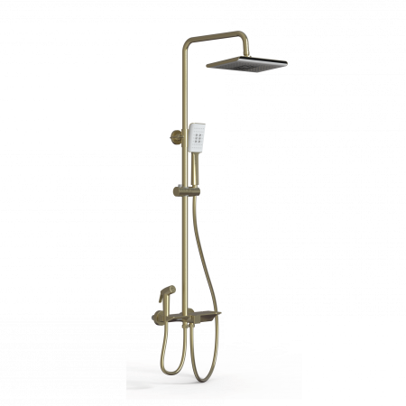 Душевая система с термостатом WONZON & WOGHAND, Брашированное золото (WW-B3310-BG), артикул WW-B3310-BG