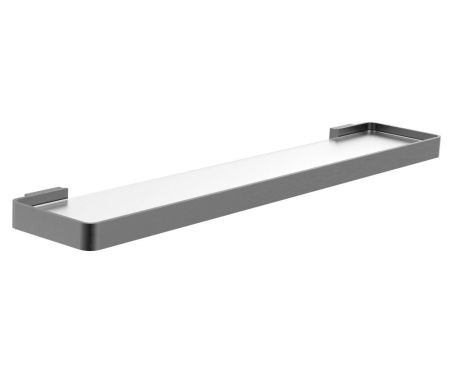 Стеклянная полка для ванной WONZON & WOGHAND LOTTE, Темный графит (WW-8327A-BGM), артикул WW-8327A-BGM