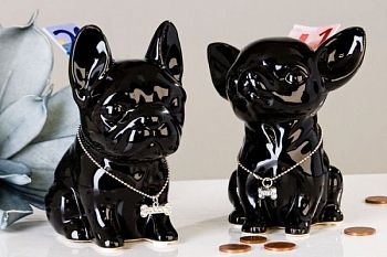 Casablanca, керамическая копилка "2 Минидога", цвет черный (продаются парой)