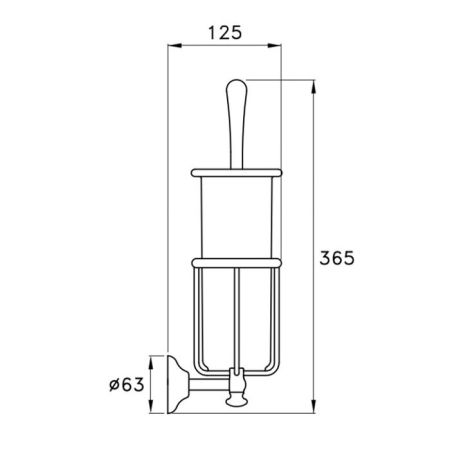 Stella Roma Ершик настенный с керамической колбой 1052 цвет: хром