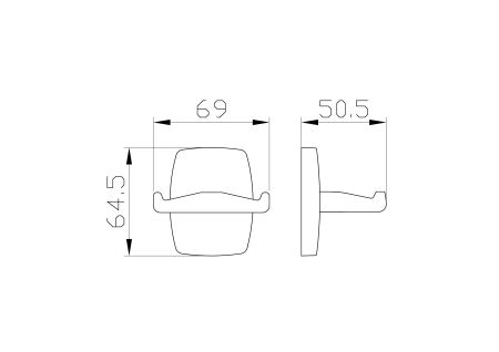 Двойной крючок для ванной WONZON & WOGHAND PORTO, Хром (WW-1501), артикул WW-1501