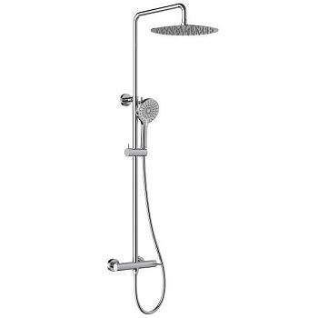 Смеситель Lemark Beluga для душа с регулируемой высотой штанги и лейкой верхнего душа «Тропический дождь» (LMF-8025B-C)