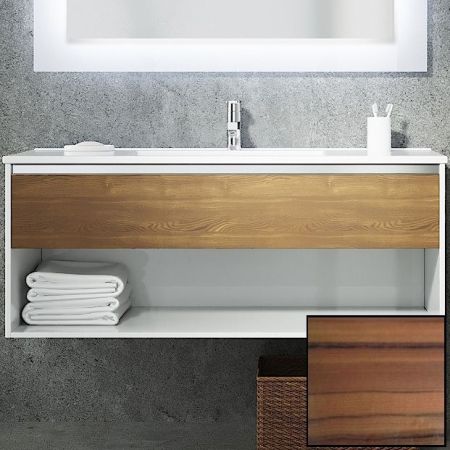 Тумба с раковиной SanVit Контур 100 kkont100 с фактурой под дерево подвесная Зебрано