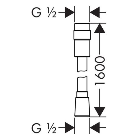 Шланг для душа, Hansgrohe, Isiflex, длина шланга, мм-1600, материал-пластик с поверхностью под металл, стандарт подвода воды-1/2", цвет-хром