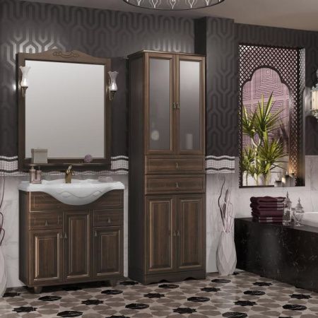 Тумба с раковиной Тибет 85 объемные фасады Opadiris Орех антикварный