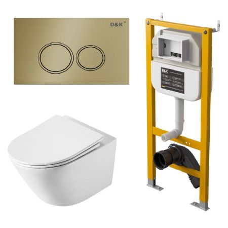 Комплект DQ унитаз DT1476516, инсталляция DI8050127, клавиша смыва DB1529007 (DS1471605), артикул DS1471605