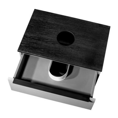 Тумба RUNO Орлеан 70 серый/чёрный подвесная под накладной умывальник (00-00002021), артикул 00-00002021