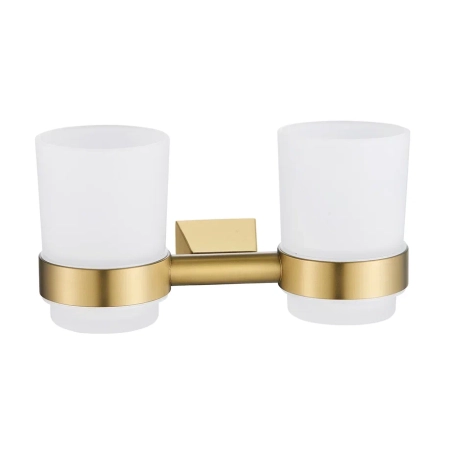 Стакан для ванной комнаты двойной Shevanik SG5722G, золотой сатин, артикул SG5722G