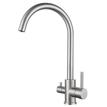 Смеситель для кухни с подключением фильтра GranFest Z-5420, нержавейка
