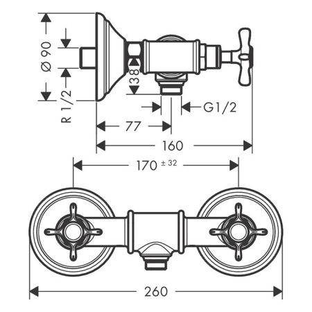 AX Montreux Смеситель для душа , цвет шлифованная медь, артикул 16560950