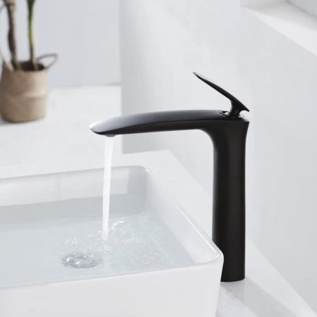 Смеситель для раковины Rose R11H R1111H, черный, артикул R1111H