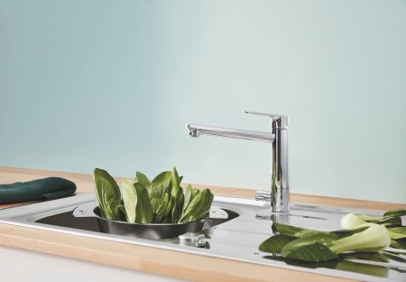 Смеситель для кухни GROHE BauLoop с запорным вентилем, средний излив, хром (31713000)