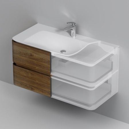 M30FHX1002NF Sensation, База под раковину, подвесная, 100 см, ящики, орех, текстурированная, шт M30FHX1002NF Sensation, База под раковину, подвесная, 100 см, ящики, орех, текстурированная, шт