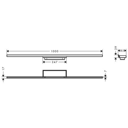 HG RainDrain Minimalistic Внешняя часть трапа для душа 1000, хром, артикул 56222000