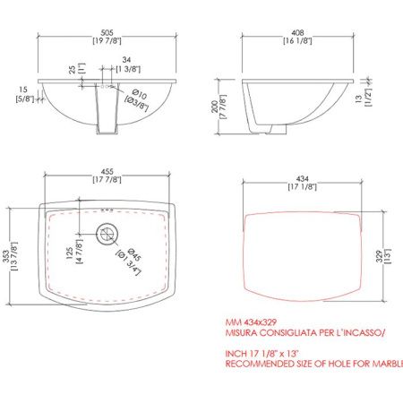 Devon Westminster Раковина встраиваемая 408х505мм без отверстия под смеситель, цвет: белый