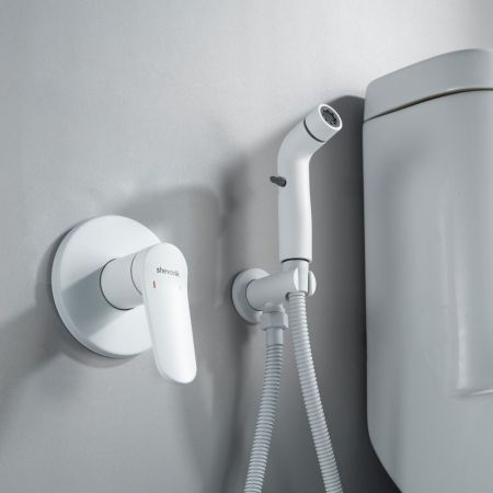 Гигиенический душ со смесителем Shevanik S4305C, белый