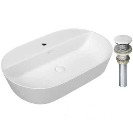 Раковина Owl 1975 Oval 60 OWLB191008 Белая глянцевая с донным клапаном, артикул OWLB191008