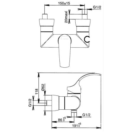 Смеситель для душа Jacob Delafon Salute E71082-CP Хром, артикул E71082-CP