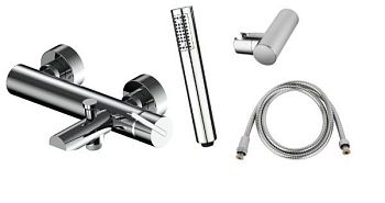 AQG Urban, однорычажный смеситель для ванны c набором для душа, цвет хром