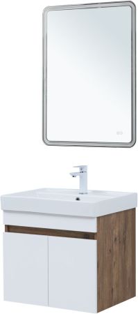Тумба под раковину Aquanet Оптима 60 дуб рустикальный/белый сатин, артикул 00344791