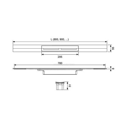 Профиль для душа TECEdrainprofile, 1600 мм, сатин, артикул 671600