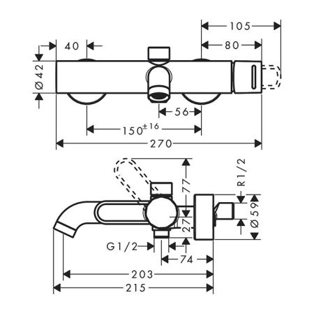 AX Uno Смеситель для ванны, ВМ, цвет шлифованная бронза, артикул 38421140