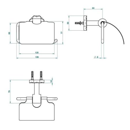 THG NIHAL PORCELAINE IVOIRE Держатель туалетной бумаги с крышкой, цвет Soft gold, артикул U2N-F30-538AC