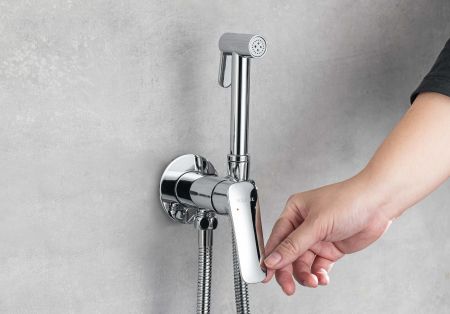 Комплект для гигиенического душа встроенный AQUATEK (cмеситель + гигиеническая лейка + шланг) AQ1019CR ВЕГА, артикул AQ1019CR