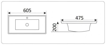 Умывальник CeramaLux 851-60, артикул 