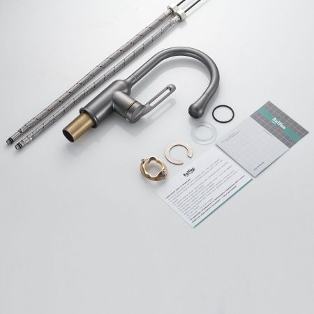 Смеситель для раковины Raffine F101T, оружейная сталь, артикул F101T