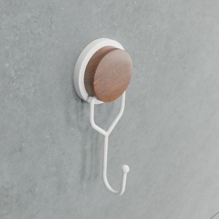 Крючок для ванной FIXSEN MAGIC WHITE FX-47005, белый/коричневый, артикул FX-47005