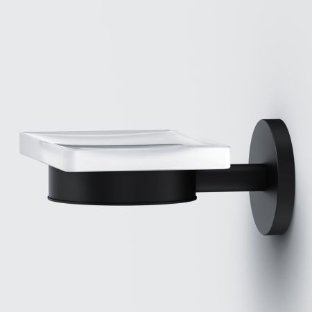 A85A34222 X-Joy, Стеклянная мыльница с настенным держателем, черный, артикул A85A34222