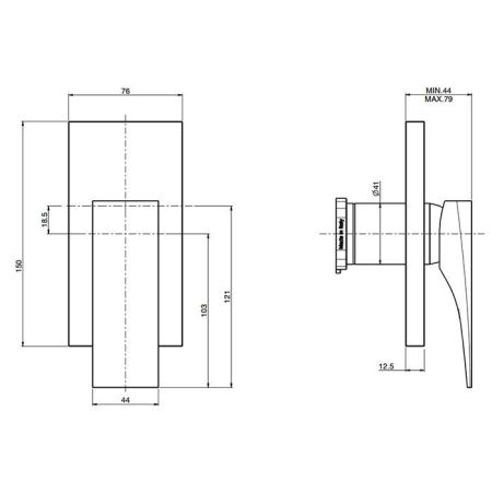 Fima Carlo Frattini Zeta Смеситель для душа, встраиваемый, цвет: чёрный матовый, артикул F3969E1NS