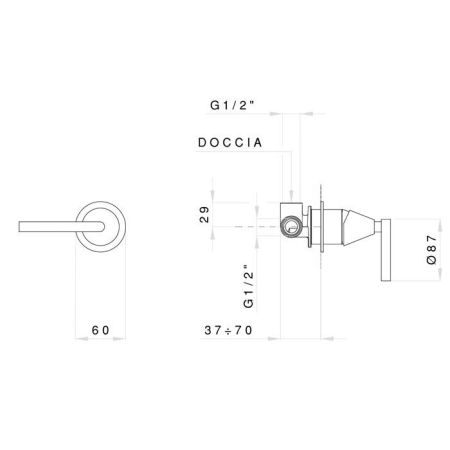 Nicolazzi Flag Смеситель для душа встроенный , цвет хром (без внутр части), артикул 4806EXTCR91
