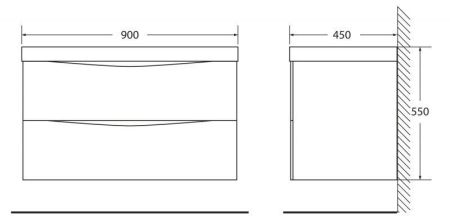 Мебель для ванной комнаты BELBAGNO MARINO-900, артикул MARINO-900-2C-SO-NL-P